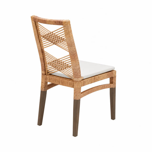 Rattan Esszimmerstuhl mit Polstersitz 45 cm